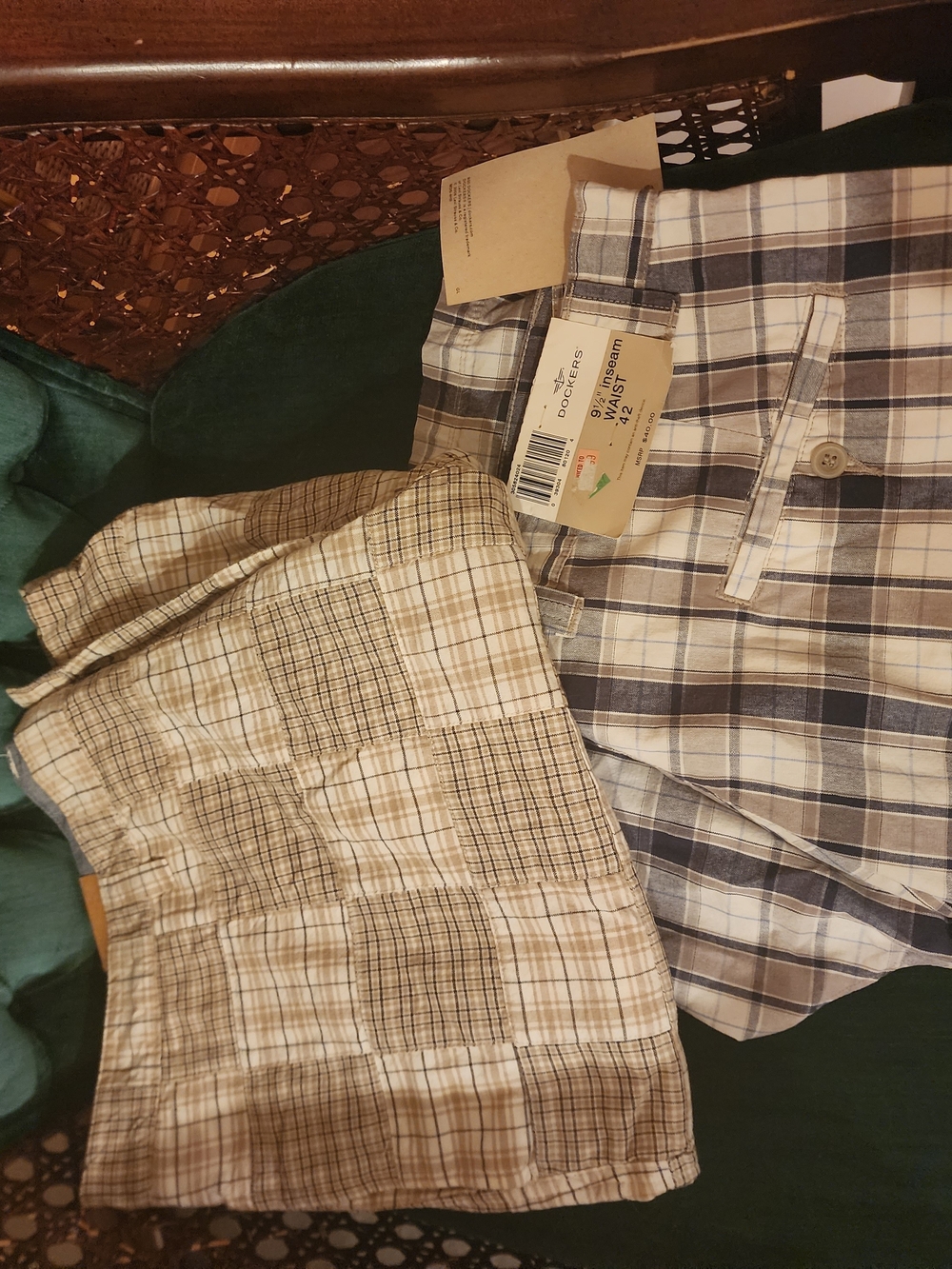 Dockers Plaid Shorts 42 & Chaps Shorts 42 New With Tags